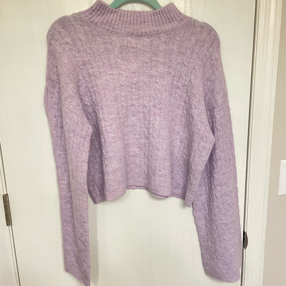 Cropped Mock Neck Sweater